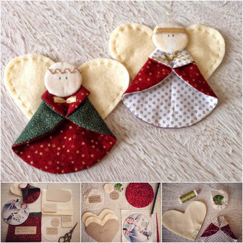 Creative Ideas DIY Fabric  Angel Christmas  Ornaments 