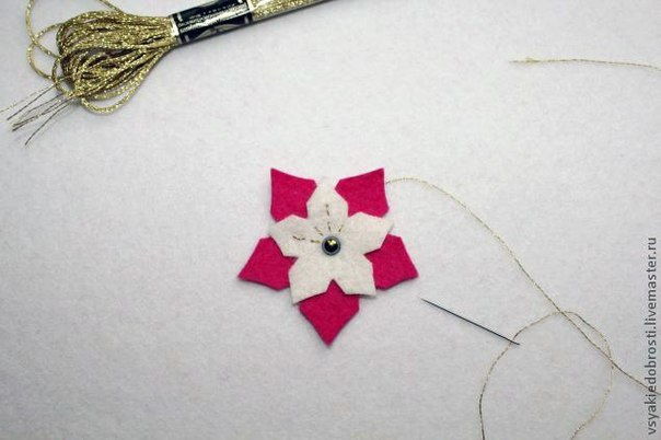 Creative Ideas - DIY Felt Flower Christmas Ball Ornament 4
