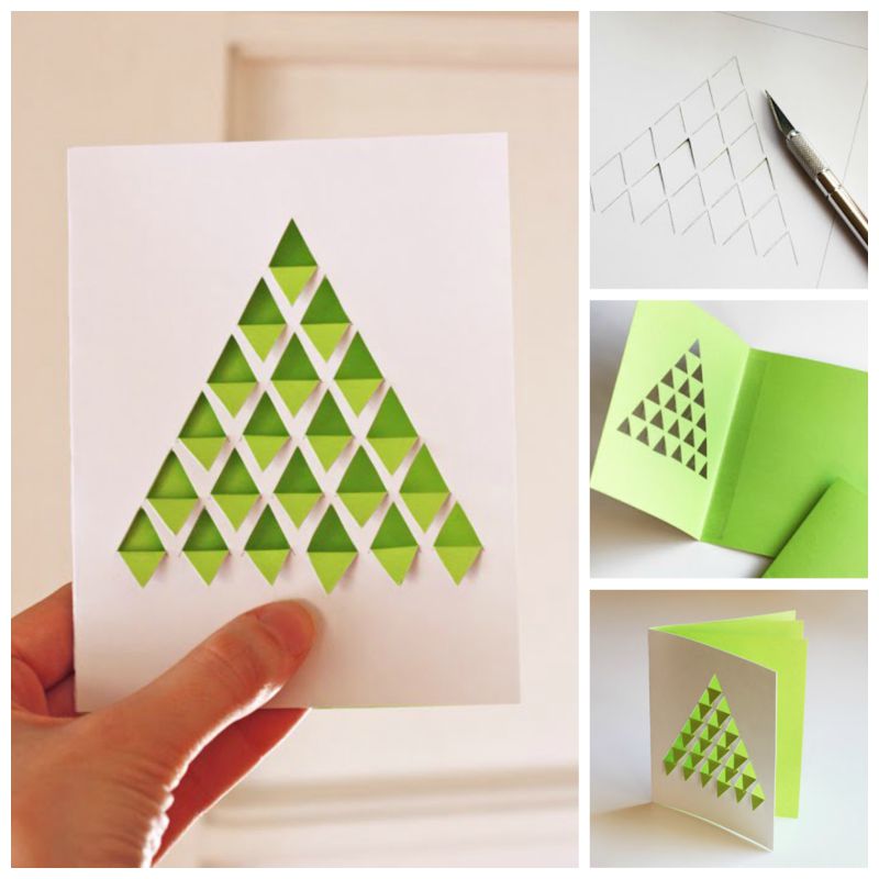 Creative Ideas - DIY Geometric Christmas Tree Card