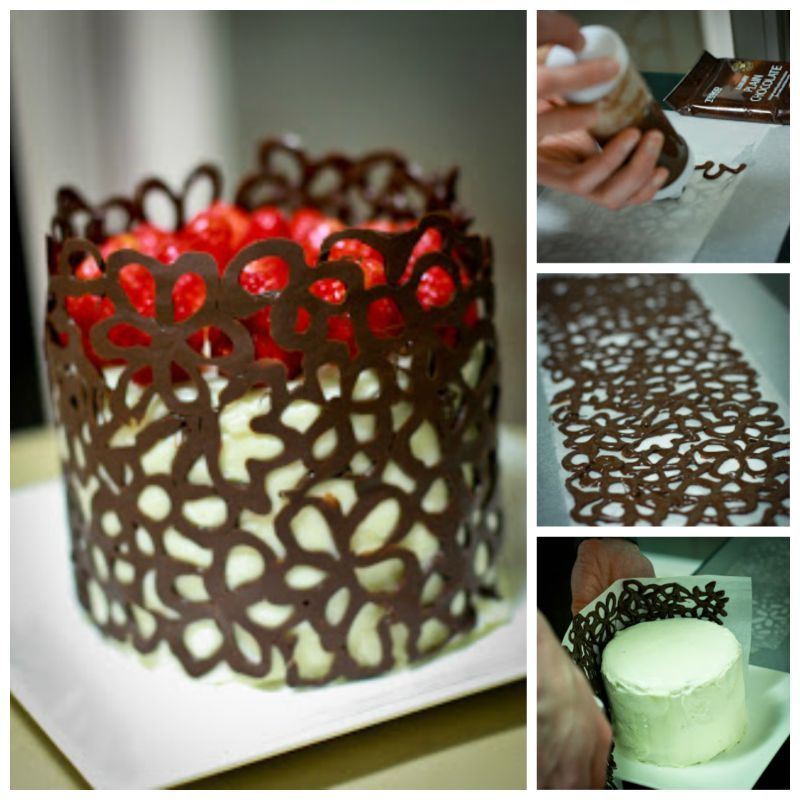 Creative Ideas - DIY Lace Chocolate Cake Decoration
