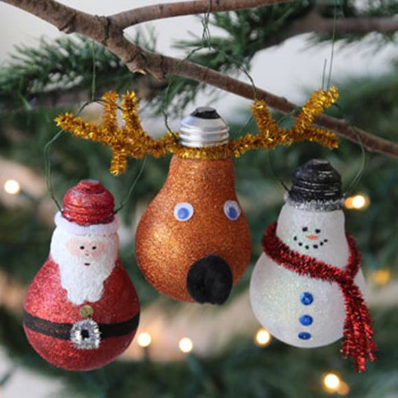 Creative Ideas - DIY Light Bulb Christmas Ornaments --> Glittery Light Bulb Ornament