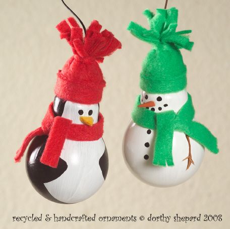 Creative Ideas - DIY Light Bulb Christmas Ornaments --> Homemade Christmas Ornaments