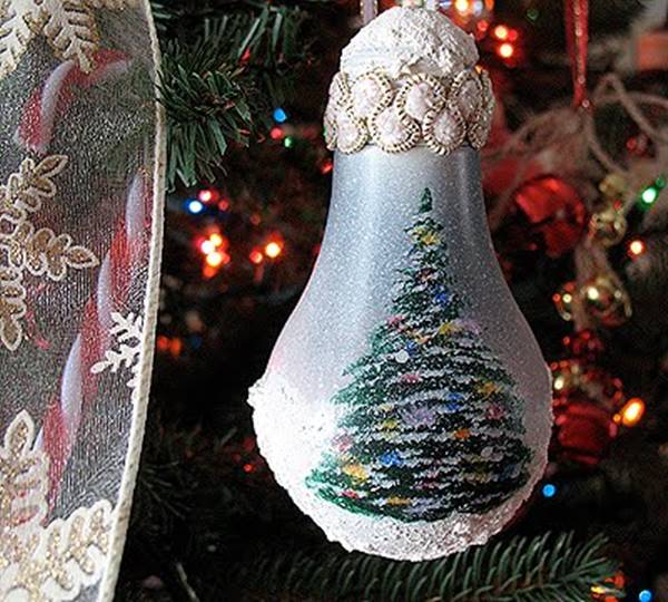 Creative Ideas - DIY Light Bulb Christmas Ornaments --> Christmas Tree Light Bulb Ornament