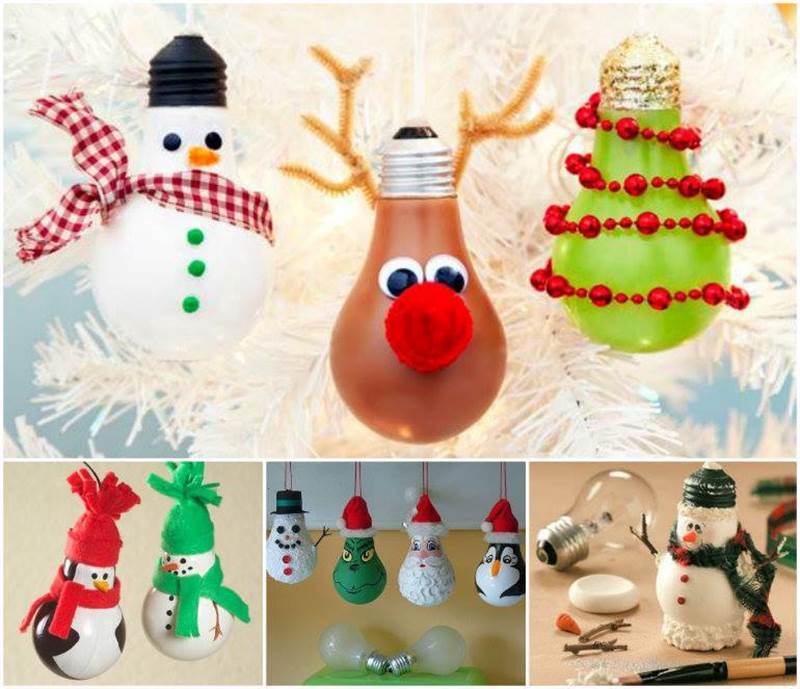 Creative Ideas - DIY Light Bulb Christmas Ornaments