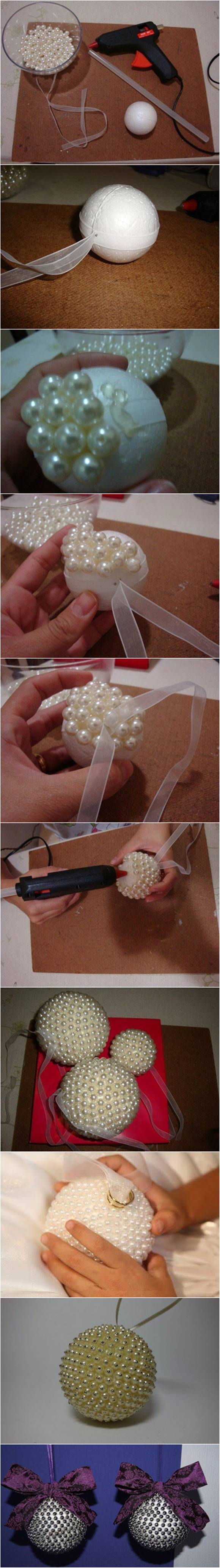 Creative Ideas - DIY Pearl Beads Ball Christmas Ornaments