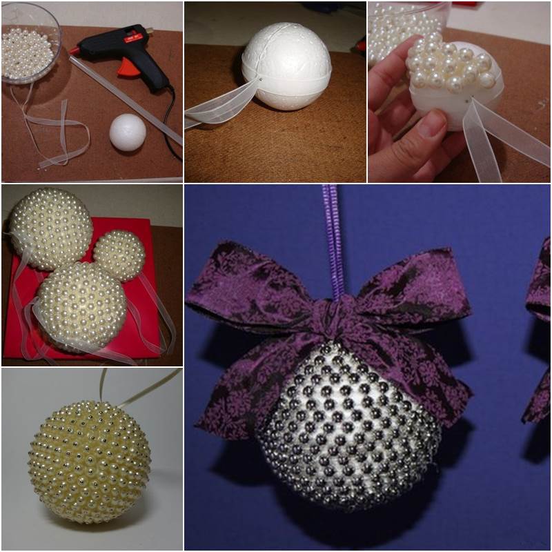 Creative Ideas - DIY Pearl Beads Ball Christmas Ornaments
