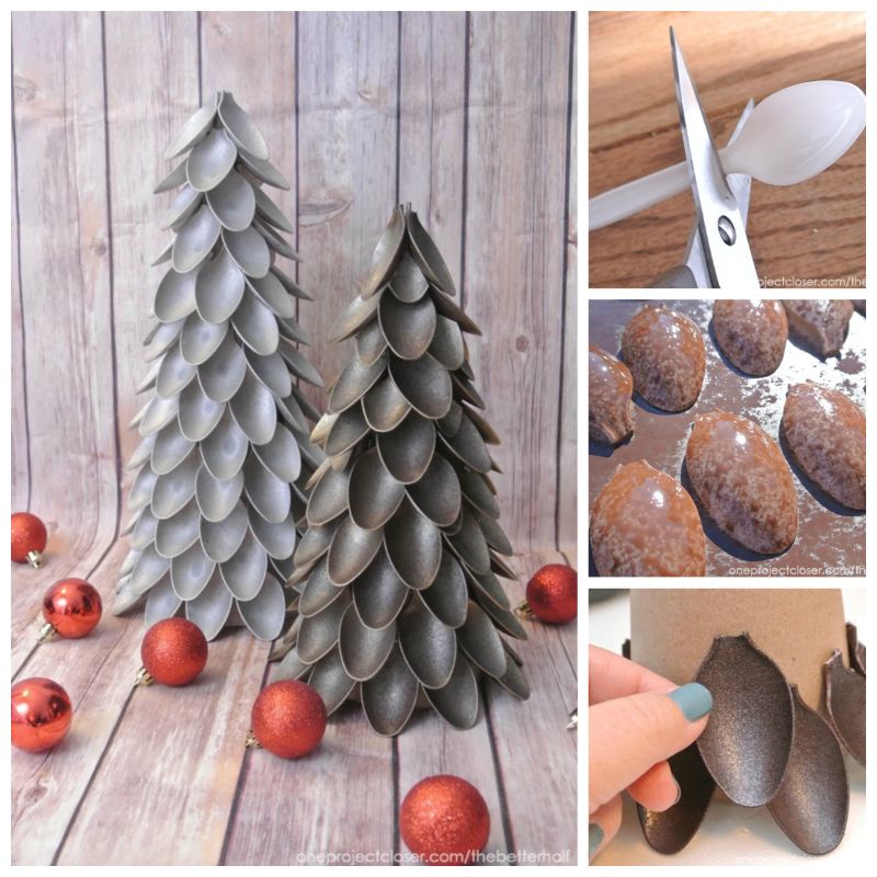 Creative Ideas - DIY Plastic Spoon Christmas Trees | iCreativeIdeas.com