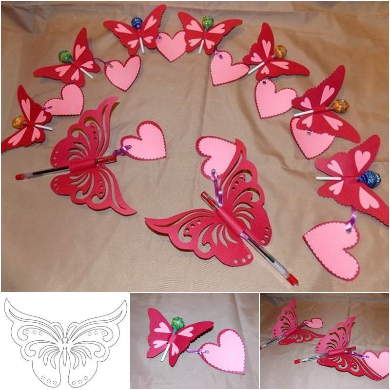 Creative Ideas - DIY Pretty Kirigami Butterfly Postcard from Template