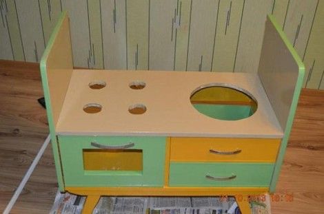 Creative Ideas - DIY Repurpose an Old Nightstand into a Play Kitchen 14