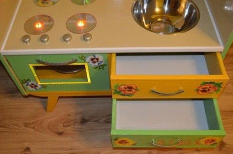 Creative Ideas - DIY Repurpose an Old Nightstand into a Play Kitchen 18