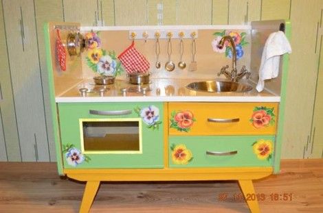 Creative Ideas - DIY Repurpose an Old Nightstand into a Play Kitchen 19