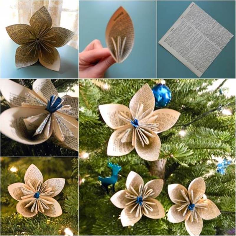 DIY Vintage Origami Kusudama Christmas Ornaments