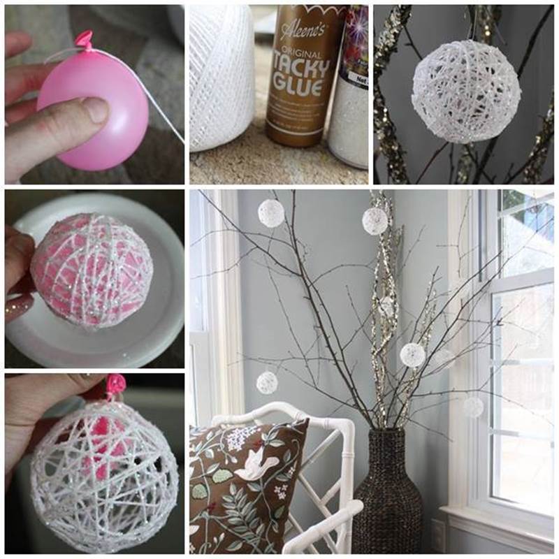 Creative Ideas – DIY Glittery Snowball Christmas Ornaments 2