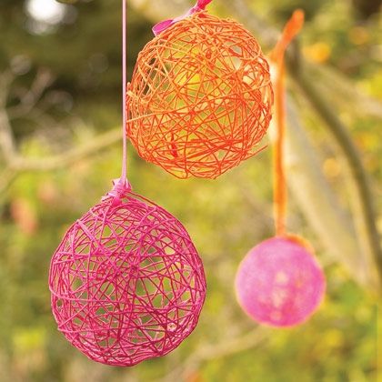 45+ Fun and Creative Ways to Use Balloons --> Yarn Eggs Easter Decors