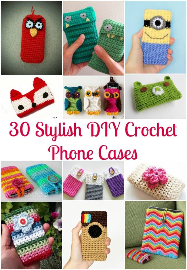 30 Stylish DIY Crochet Phone Case FREE Patterns