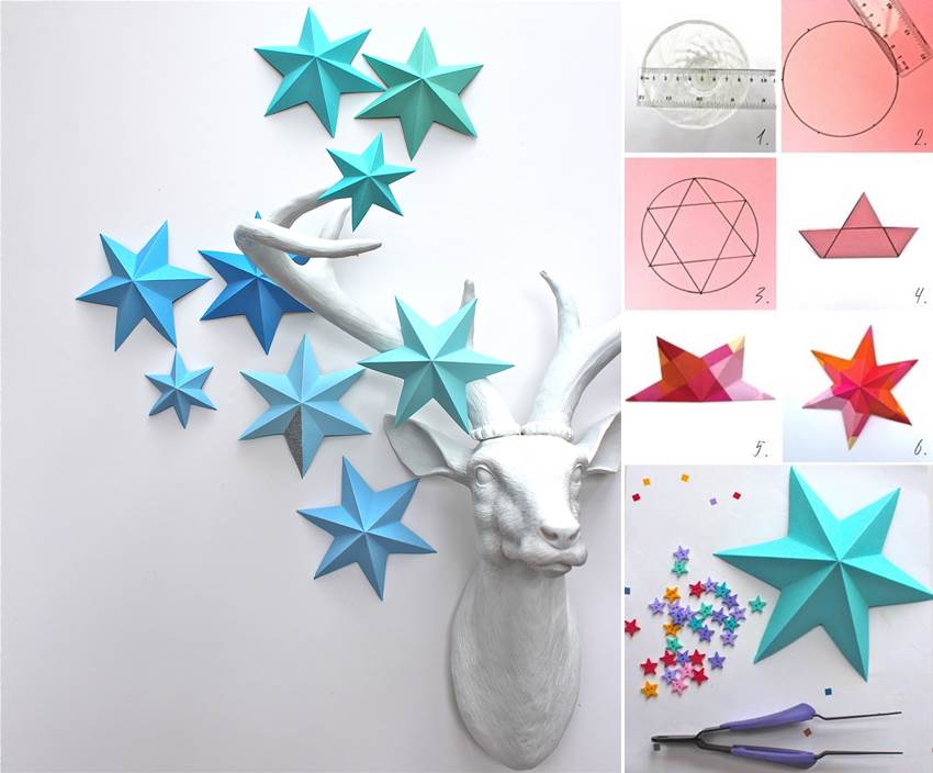 Creative Ideas - DIY 3D Paper Star Ornaments