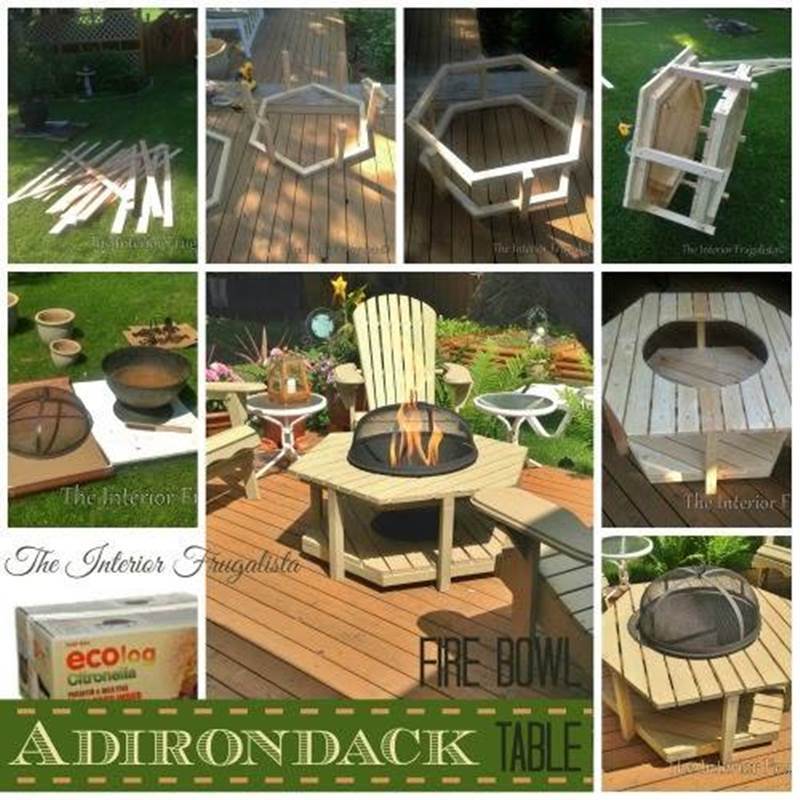 Creative Ideas - DIY Adirondack Fire Bowl Table