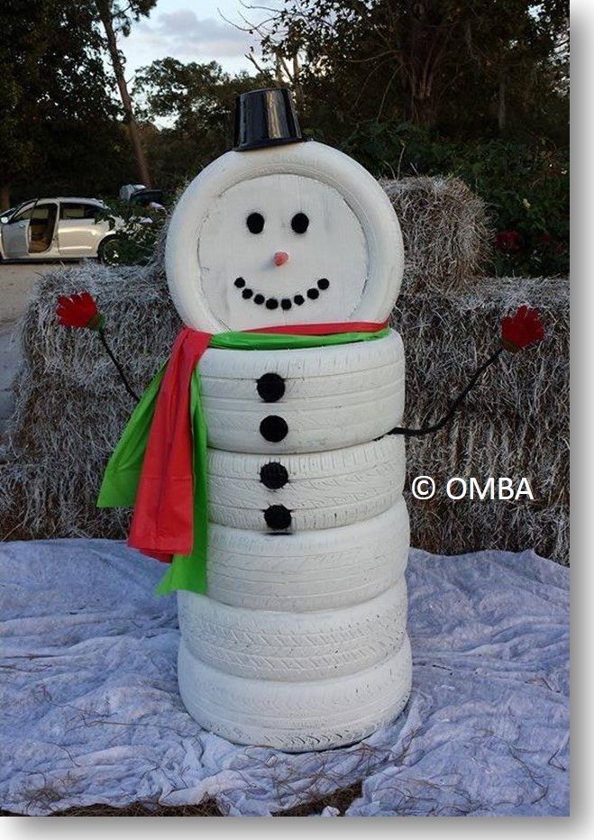 Creative Ideas - DIY Adorable Snowman Decor from Old Tires 1