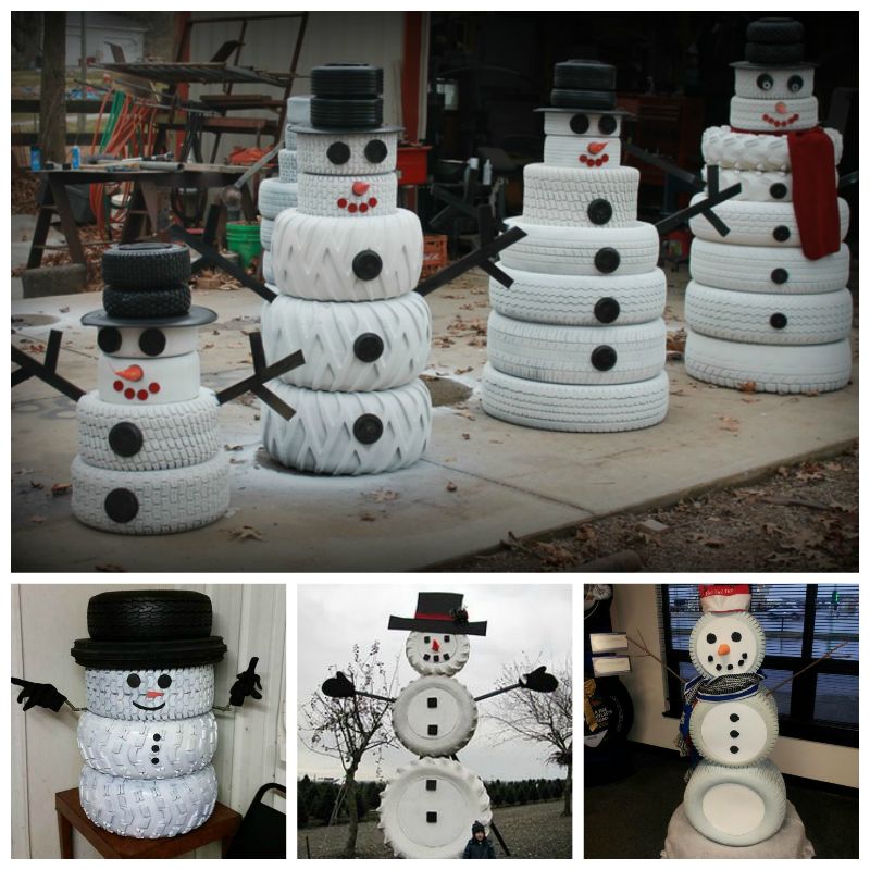 Creative Ideas - DIY Adorable Snowman Decor from Old Tires