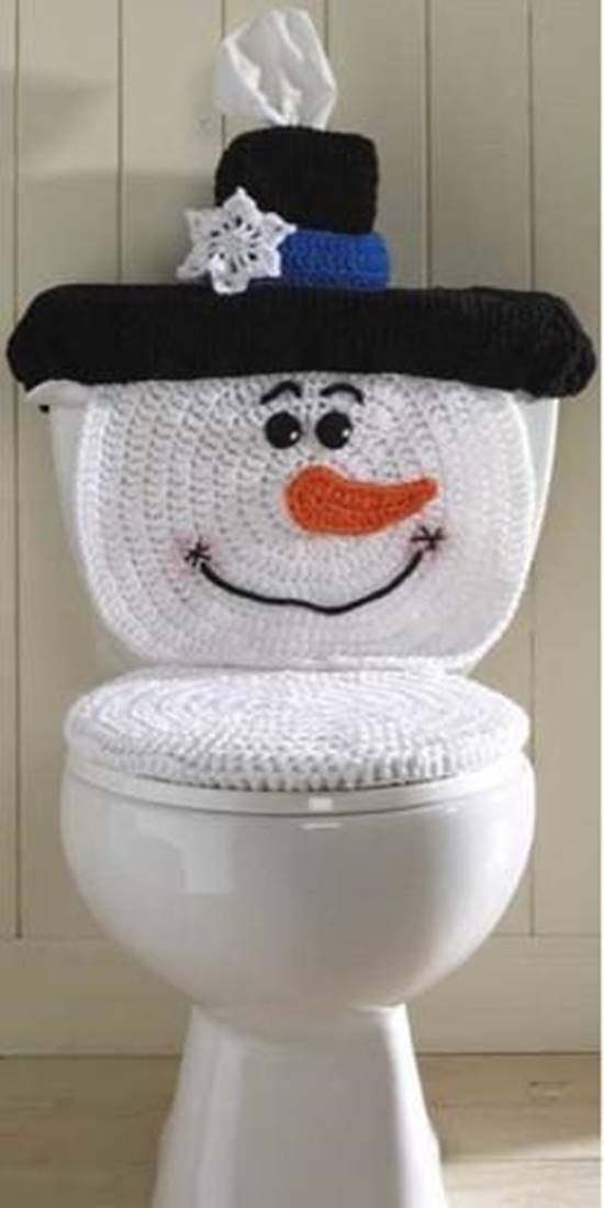 Snowman Toilet Cover Crochet Pattern