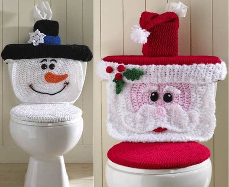 Creative Ideas - DIY Christmas Crochet Toilet Cover