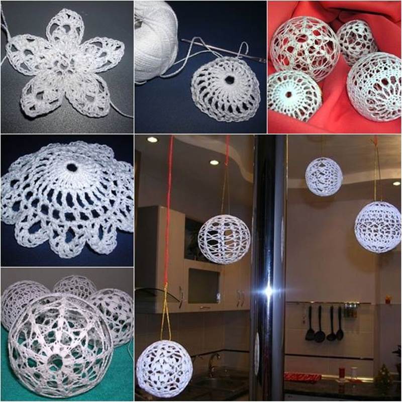Creative Ideas - DIY Crochet Christmas Balls