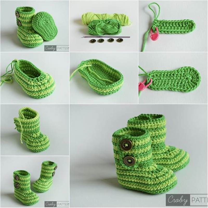Creative Ideas - DIY Cute Crochet Baby Booties with Free Pattern