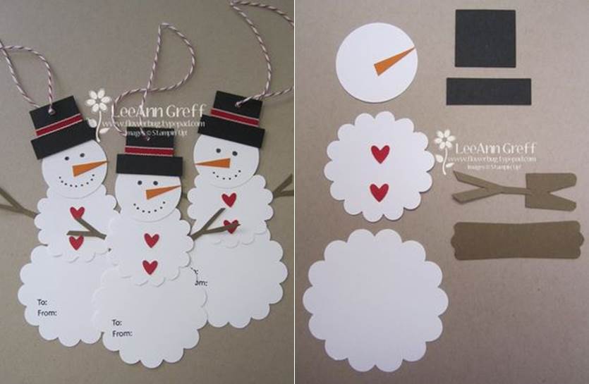 Creative Ideas - DIY Cute Paper Snowman Gift Tag