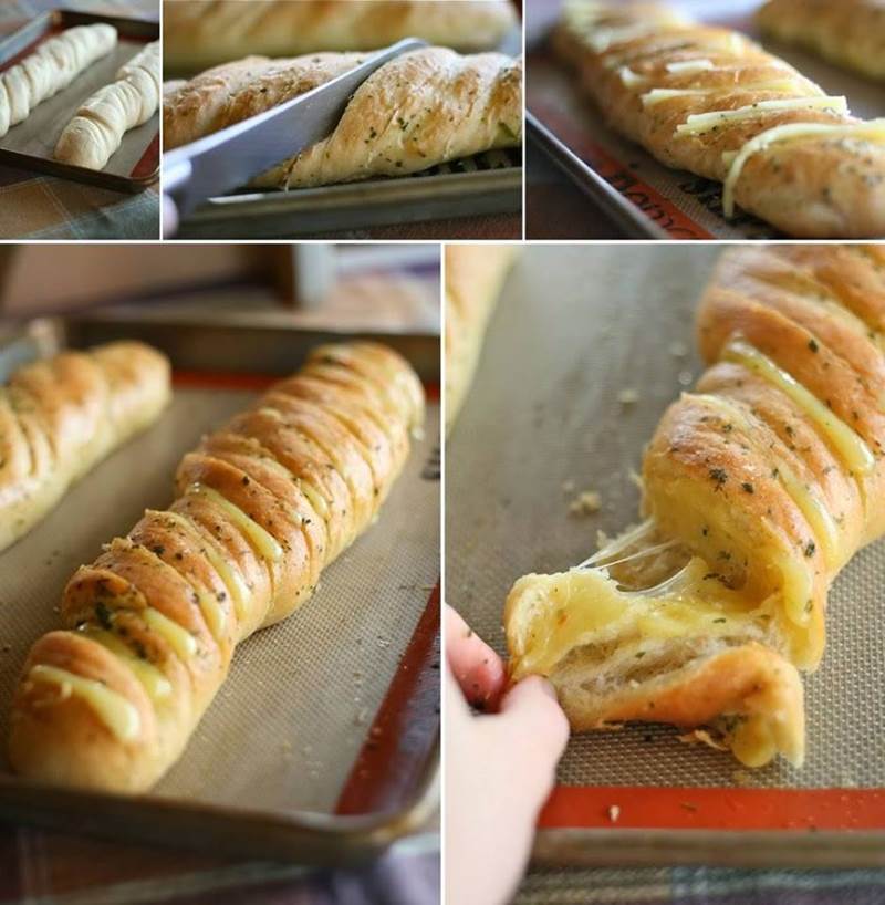 Creative Ideas - DIY Delicious Hasselback Garlic Cheesy Bread