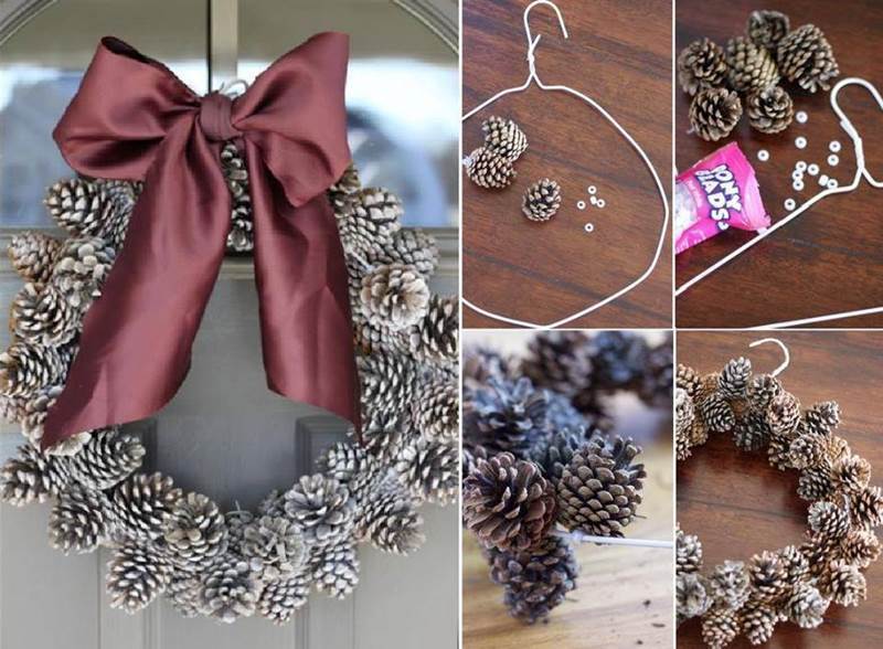 Creative Ideas - DIY Pinecone Christmas Wreath