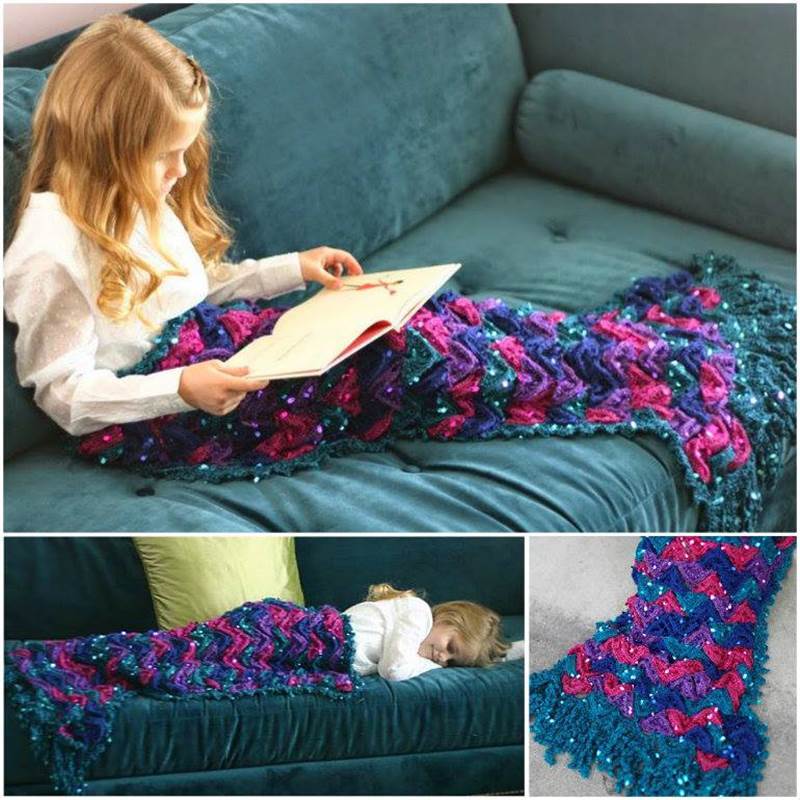 Creative Ideas - DIY Pretty Crochet Mermaid Blanket