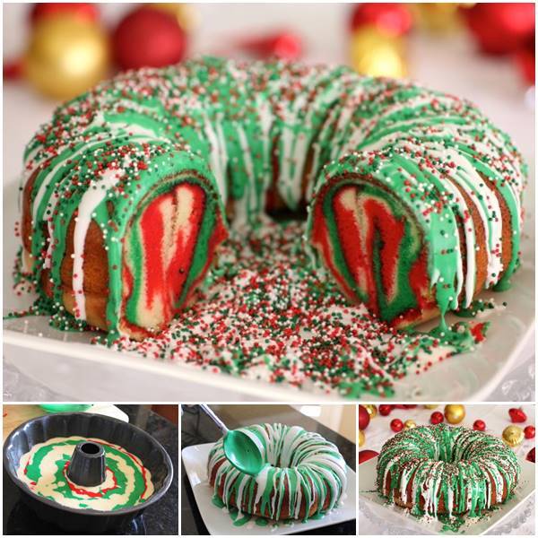 Creative Ideas - DIY Rainbow Tie Dye Christmas Wreath Cake