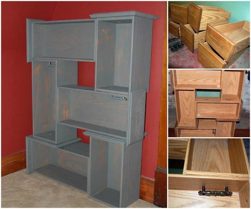 Creative Ideas - DIY Repurpose Old Drawers into Awesome Shelf