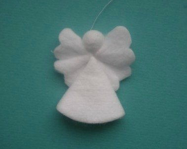 Creative Ideas – DIY Cotton Pad Angel Christmas Ornaments 4