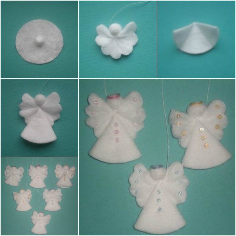 Creative Ideas – DIY Cotton Pad Angel Christmas Ornaments