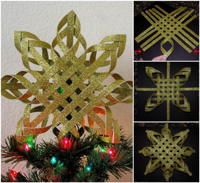 Creative Ideas – DIY Woven Paper Snowflake Ornaments