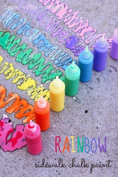 35+ Fun Activities for Kids to Do This Summer --> Rainbow Sidewalk Chalk Paint Recipe