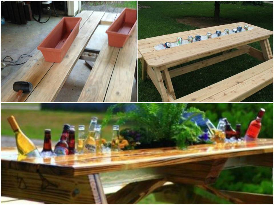 How to Make a Patio Table with Built-in Coolers Step by Step Tutorial