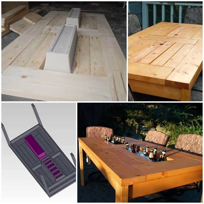 How to Make a Patio Table with Built-in Coolers Step by Step Tutorial