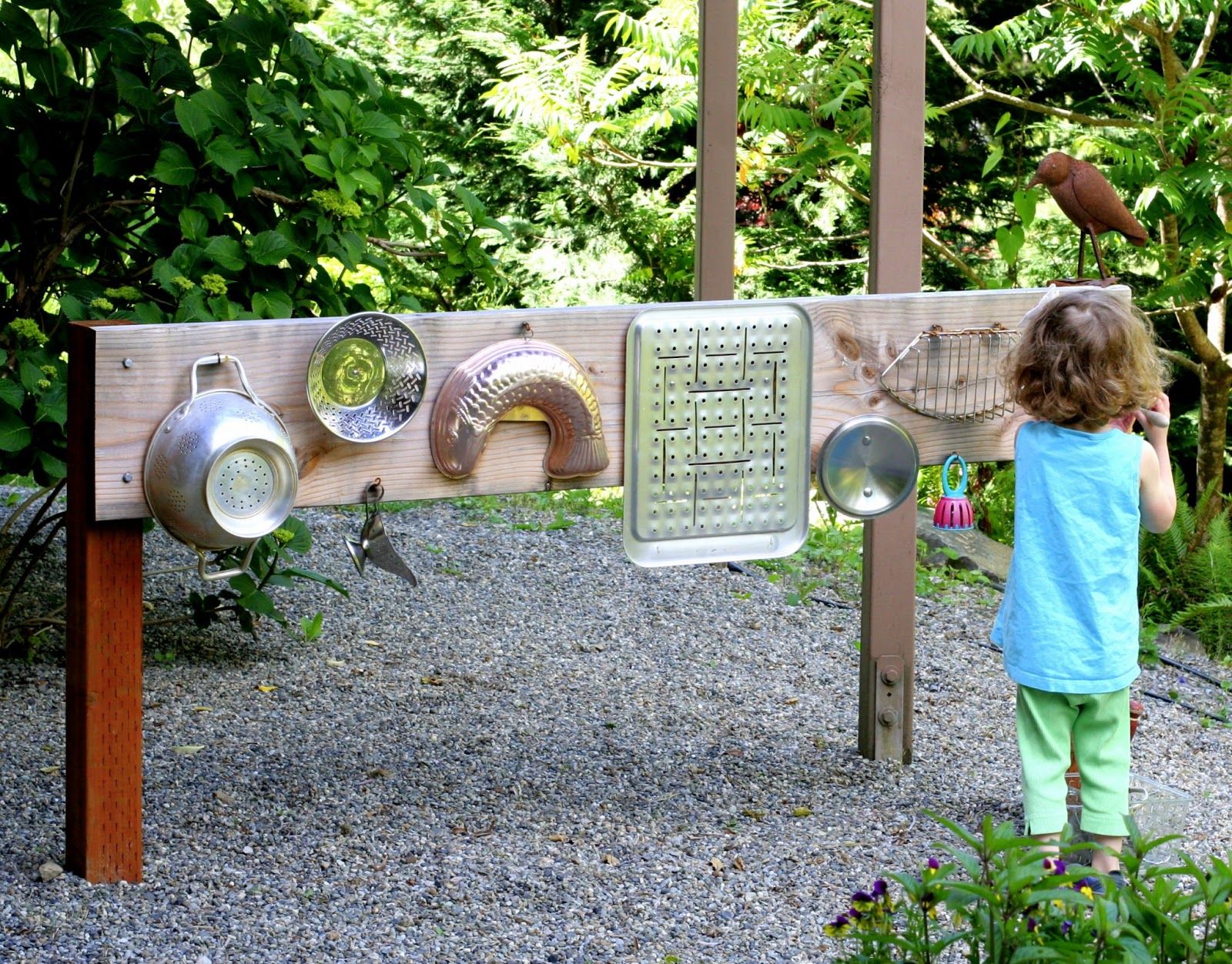 35+ Fun Activities for Kids to Do This Summer --> DIY Outdoor Music Wall