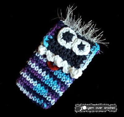 30 Stylish DIY Crochet Phone Cases --> The Music Monster iPhone Case
