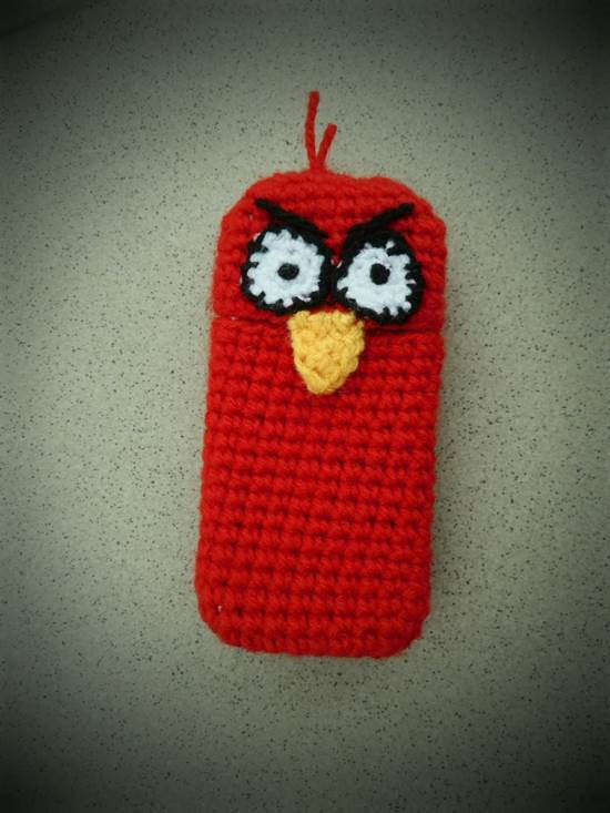 30 Stylish DIY Crochet Phone Cases --> Angry Bird Cell Phone Crochet Cozy