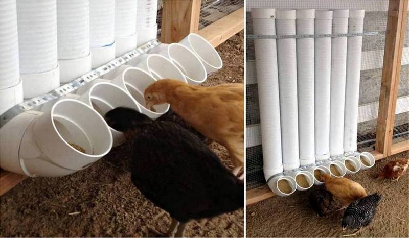30+ Creative Uses of PVC Pipes in Your Home and Garden --> PVC Chicken Feeder