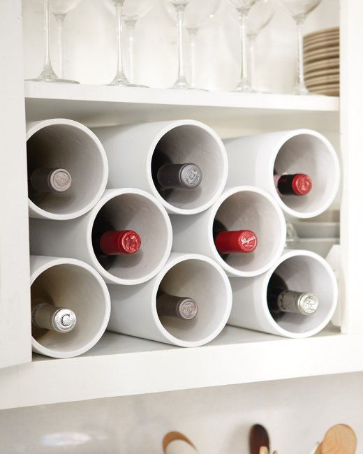 30+ Creative Uses of PVC Pipes in Your Home and Garden --> Turn PVC Pipes into a Modern Wine Rack