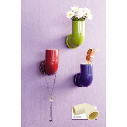 30+ Creative Uses of PVC Pipes in Your Home and Garden --> Repurpose PVC Pipe Elbows into Colorful Wall Hooks