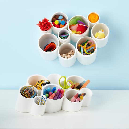 30+ Creative Uses of PVC Pipes in Your Home and Garden --> Make Desk Organizing Cups