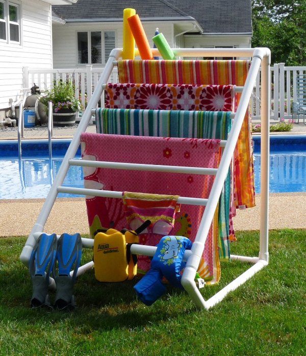 30+ Creative Uses of PVC Pipes in Your Home and Garden --> DIY PVC Pipe Drying Rack