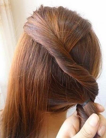 Creative Ideas - DIY Easy Twisted Side Ponytail Hairstyle 4