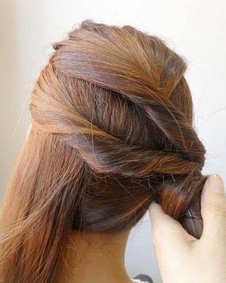 Creative Ideas - DIY Easy Twisted Side Ponytail Hairstyle 5