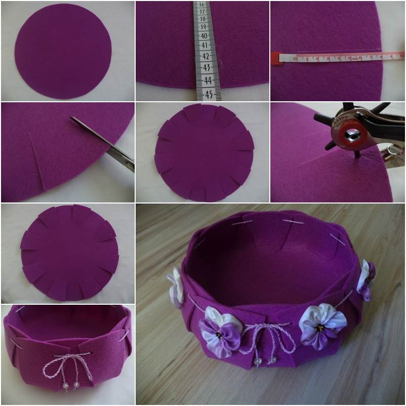 Creative Ideas - DIY Easy and Pretty Felt Basket